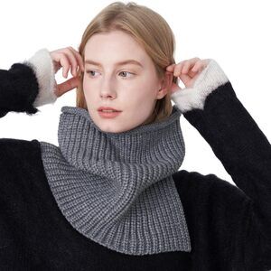 6362 Winter Warm Solid Thick Knit Scarf For Women Infinity Circle